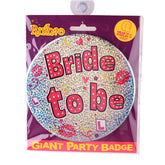 Hens Night Badge featuring glittery design and text for bridal celebrations in a colorful package.